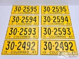 (4) Sets of Colorado 1947 License Plates