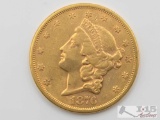 1876 $20 Liberty Head Double Eagle Gold Coin, 1oz