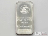 10 Troy Ounces .999 Fine Silver Engelhard Bar