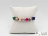Sterling Silver Pandora Bracelet with Charms, 19.87g