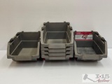 (6) Husky Large Stackable Click Bins
