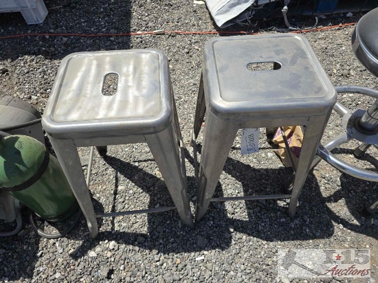 (2) Metal Stools