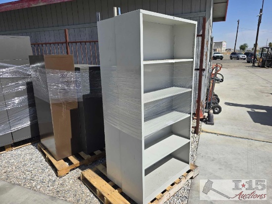 (2) Hon Metal Book Shelves and (1) Locker