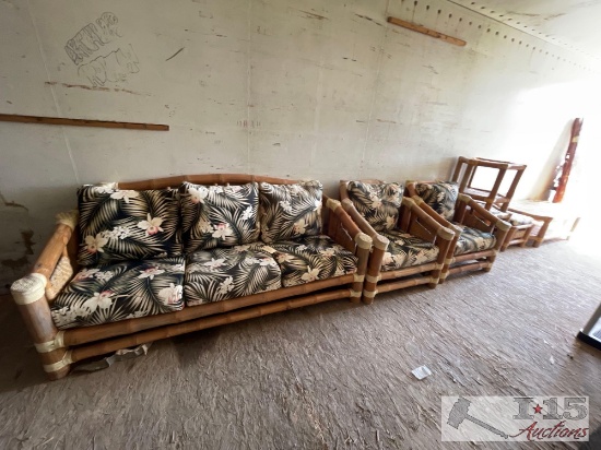 Outdoor Floral Pattern Furniture Set