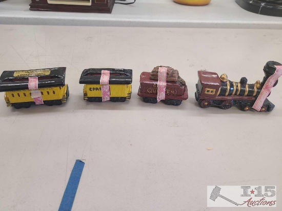 (4) Miniature Train Decanters
