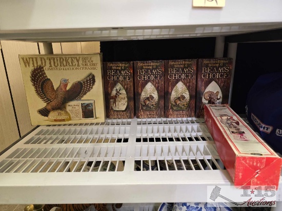 Wild Turkey Beams Choice and Ezra Brooks Decanters