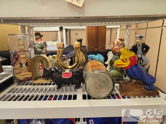11 Decanters and 1 Large Decorative Bottle