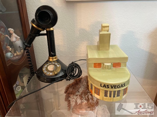 Deco-Tel Candle Stick Telephone and Cookie Jar