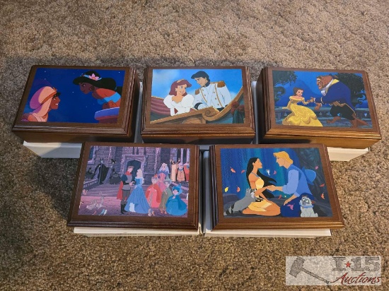 (5) Disney Watch Collectors Club Series V Watches with Music Boxes