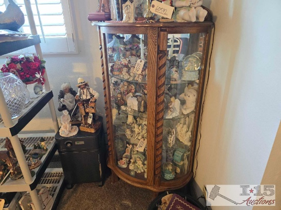 Curved Glass Wooden Display Cabinet