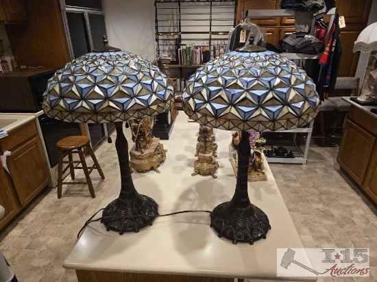(2) Glass Shade Lamp