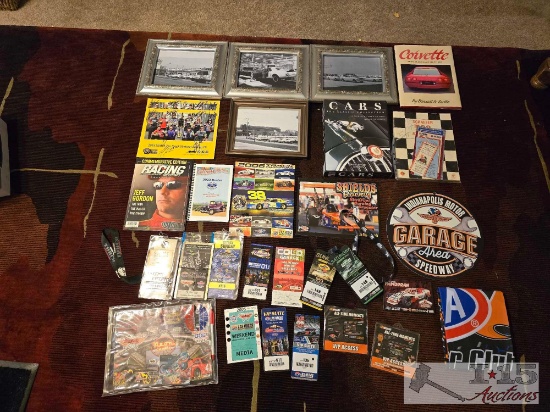 Racing Memorabilia and Framed Car Photographs