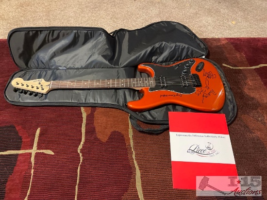 Autographed Fender Squier Bullet Strat Electric Guitar with Case