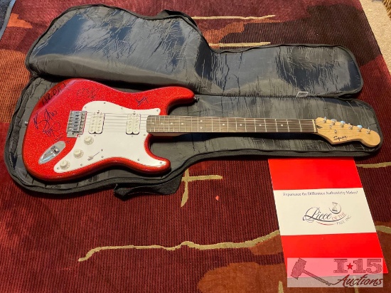 Autographed Fender Squier Bullet Strat Electric Guitar with Case