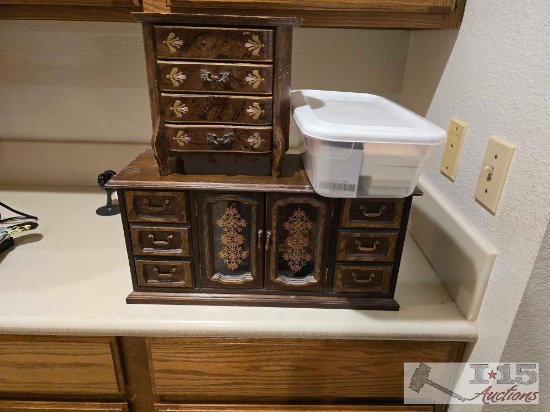 (2) Jewelery Boxes, Necklaces, Rings, Watches, Bracelets