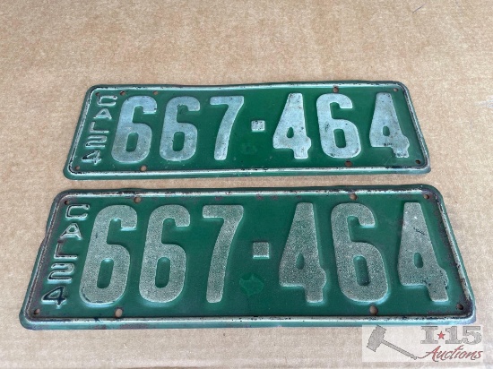 Pair of 1924 California Licenses Plates