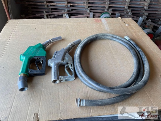 Gas Pump Hose and Two Nozzles