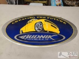 Vintage Budnik Wheels Metal Sign