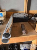 Duel Exhaust Pipe, Gas Tank, Vintage Pyrene Fire Extinguisher.