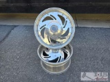 Two 3 Piece 5 Lug Wheels