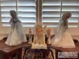 2 Porcelain Dolls and 3 Angels