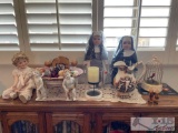 Porcelain Pitcher Porcelain Doll Nuns Musical Bird Cage