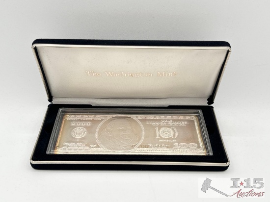 2000 $100 .999 Pure Silver Bar, 4ozt