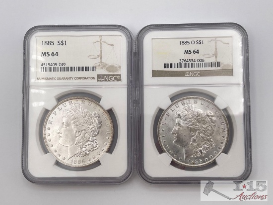 1885-S & 1885-O Morgan Silver Dollar