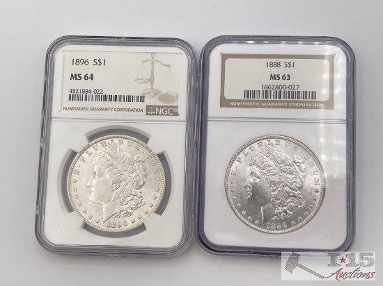 1896-P & 1888-P Morgan Silver Dollar