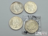 (4) 1924 Silver Peace Dollars