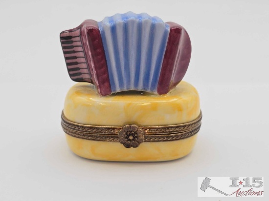 Accordian Limoges Trinket Box