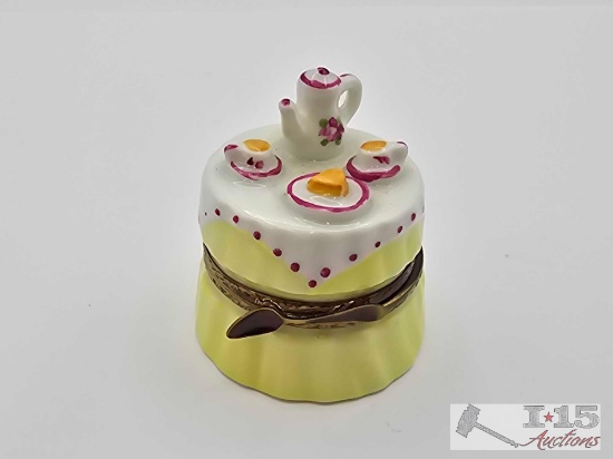 Tea Party Limoges Trinket Box