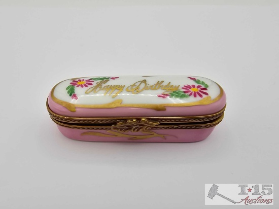 Happy Birthday Limoges Trinket Box