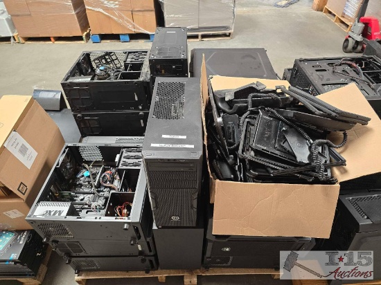 (20) Desktop Computers with Office Phones and Otter Box Cases