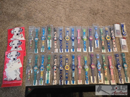 (34) Disney Watches and (3) Gift Cards