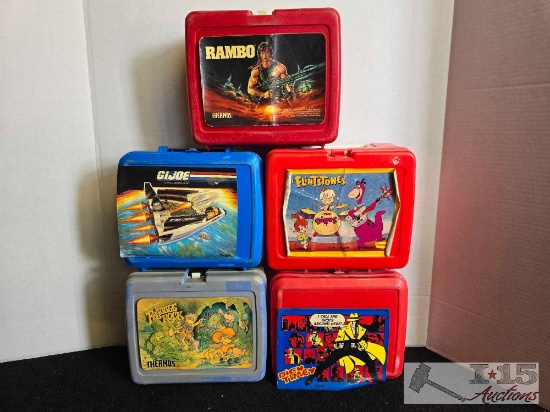 (5) Vintage Plastic Lunch Boxes