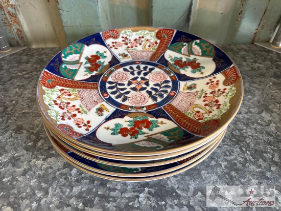 (5) Caesars Palace Gold Imari Plates