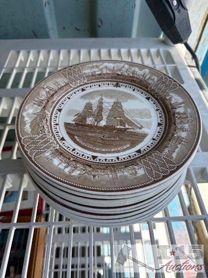 (12) The American Clipper Ship Plates