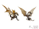 (2) Rawcliffe Pewter Dragon Figurines