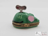 Wind Up Mouse Limoges Trinket Box