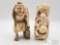 (2) Japanese Carved Bone Netsuke Figurines