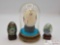(3) Chinese Decorated Eggs with Stands