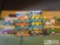 (10) Chevron Cars Toys and (1) Toy Pick-Up Truck