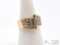 14K Gold with 3 Rows of Diamonds, 6.07g