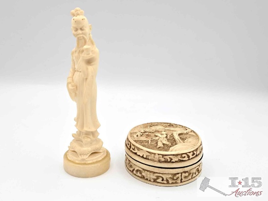 Giannelli Asian Master Wise Man Teacher Figure and Jewelry Box