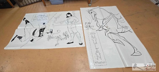 (2) Disney Mulan Movie Theater Templates/Posters