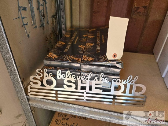 NEW!!! (10) "She Believed She Could So She Did" Medal Hanger Display