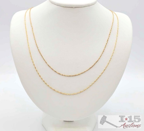 14K Gold Dainty Chains, 2.98g