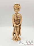 Japanese Geisha Carved Bone Figure