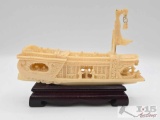 Chinese Bone Carved Boat